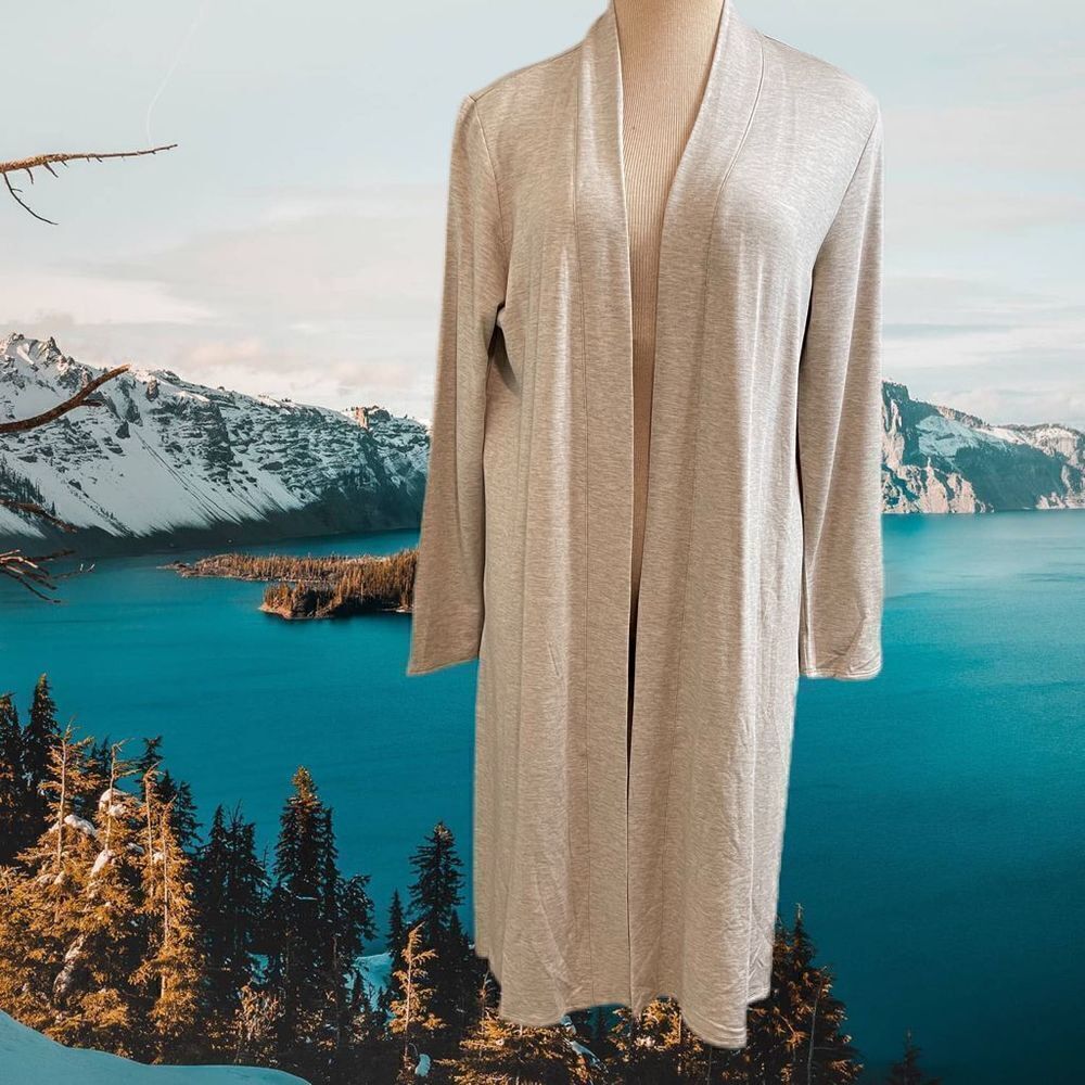 NWT Magaschoni Oatmeal Heather Cardigan Sweater Size Large NEW